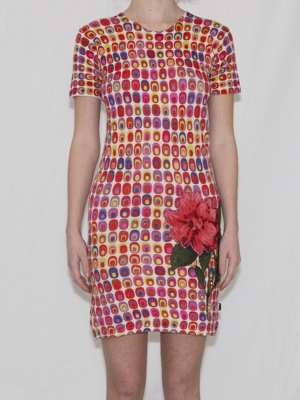 Y2k graphic beaded mini dress jane doe kids size XXL mod print